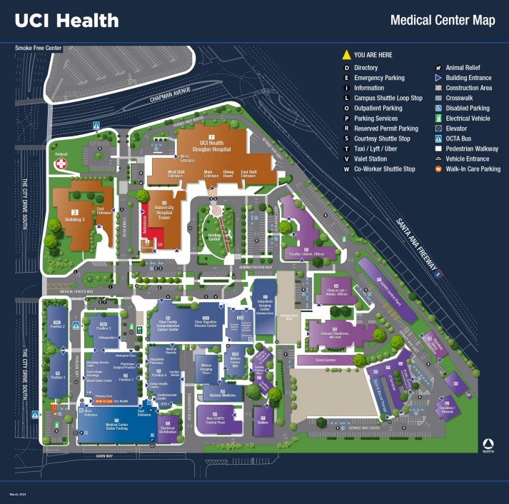 UCI Medical Center Map March 2024 image