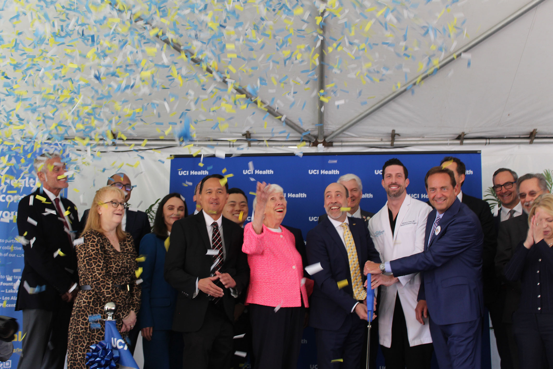 Fountain Valley hospital co-workers celebrate becoming part of UCI Health.