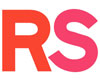 real simple logo RS with orange r and pink s